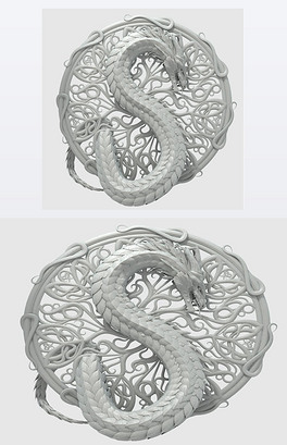 龙蛇在观赏背景