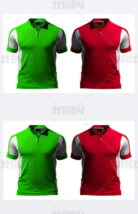 Blank polo t-shirt design template (front) with zipper