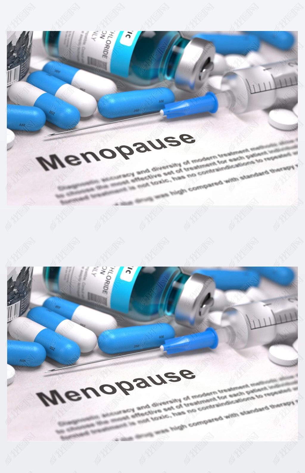 Diagnosis - Menopause. Medical Concept. 3D Render.