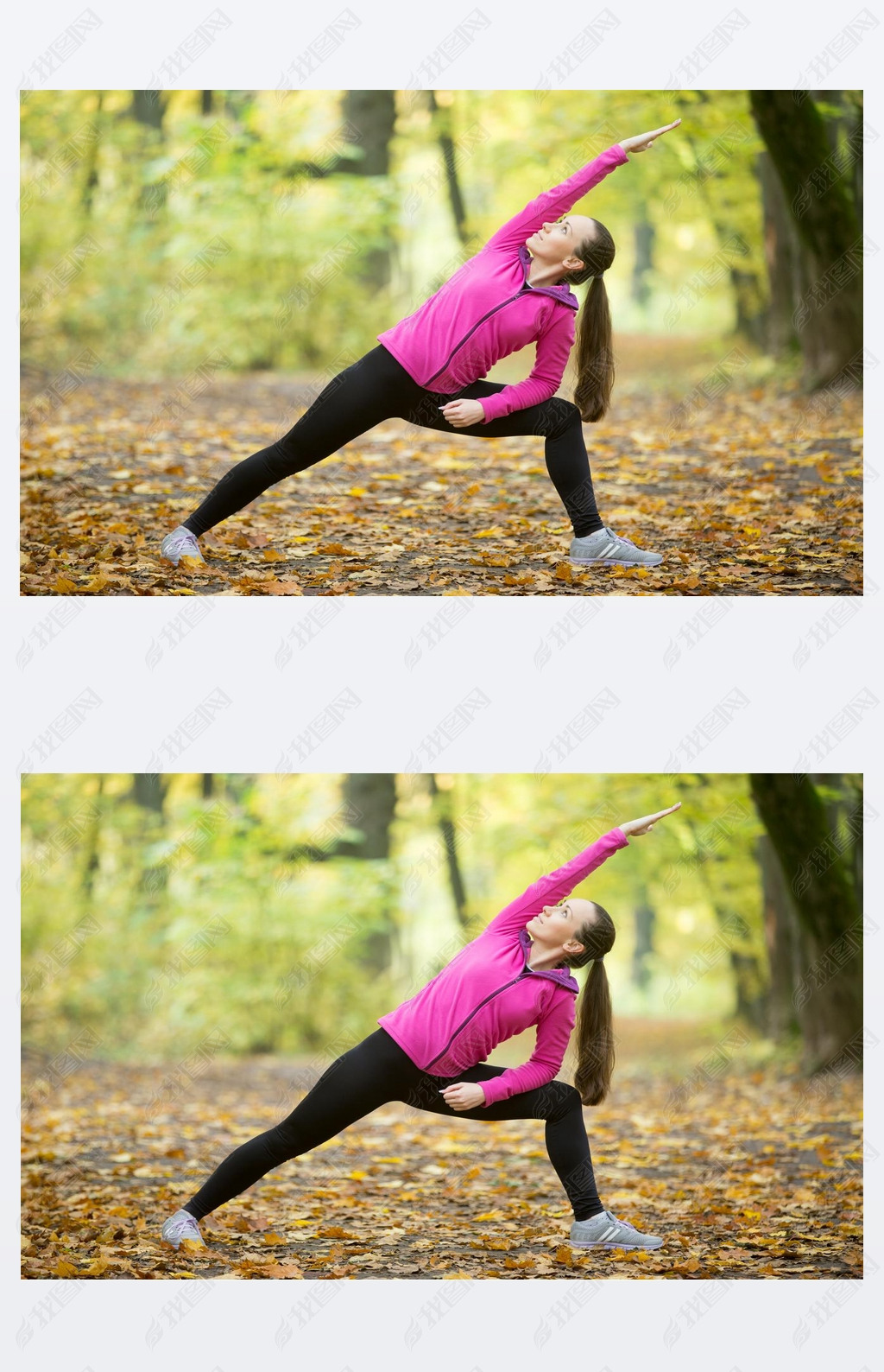 Yoga outdoors: Extended Side Angle Pose