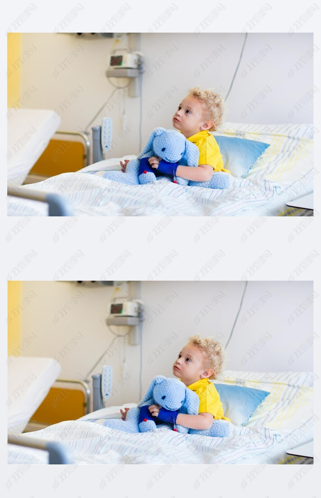 Little boy in hospital room