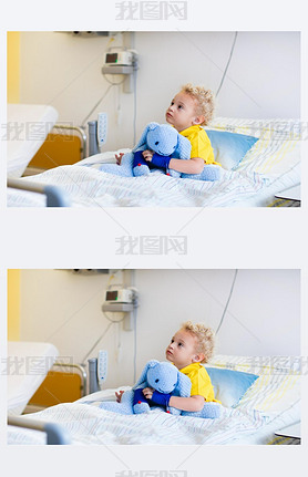 Little boy in hospital room