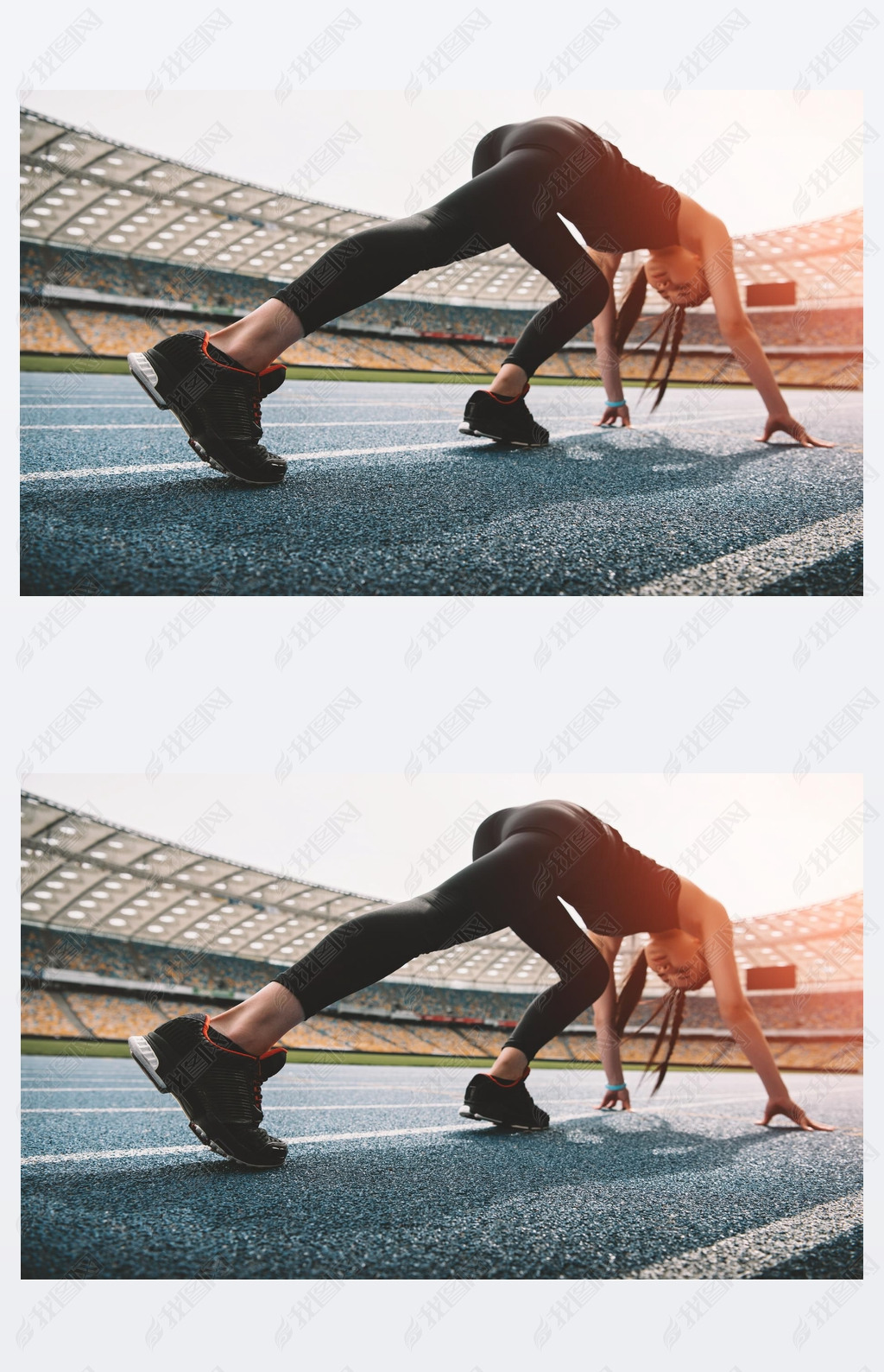原创女运动员在起跑线上版权可商用
