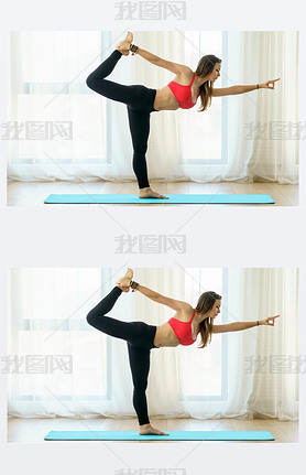 Yoga trainer in asana