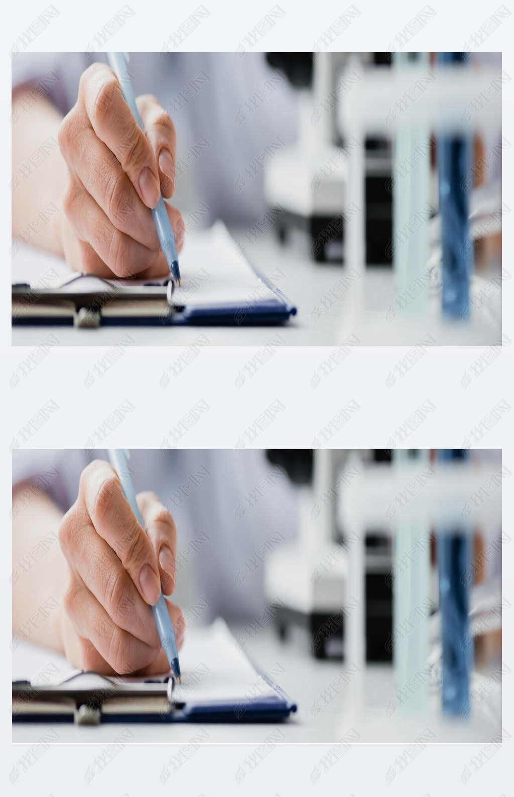 原创护士在剪贴板横幅上书写的剪影版权可商用