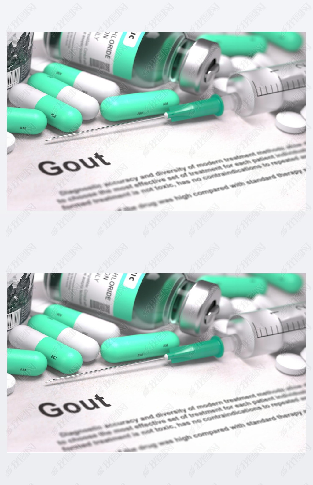 Diagnosis - Gout. Medical Concept with Blurred Background.