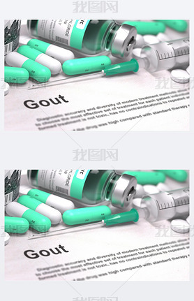 Diagnosis - Gout. Medical Concept with Blurred Background.