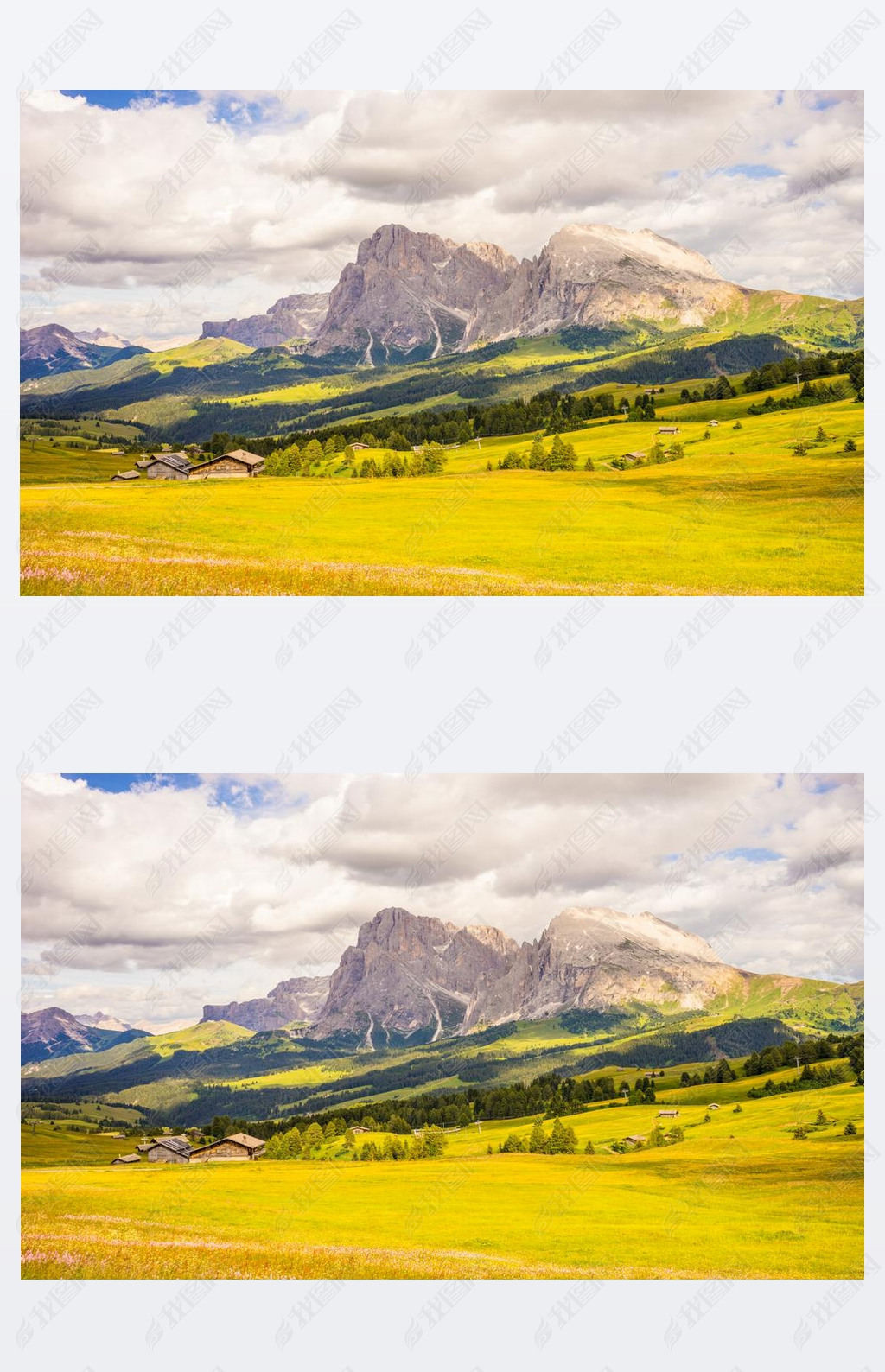 Alpe di Siusi, Seiser Alm with Sassolungo Langkofel Dolomite,һƬΪɽҰ