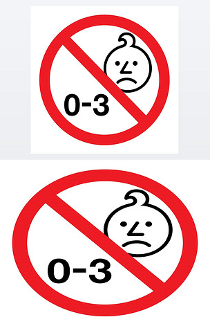 原创不适用于 3 岁以下儿童标志