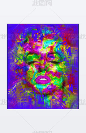Pop art is one of our unique, colorful abstract digital art images of a classic blonde bombshell in 