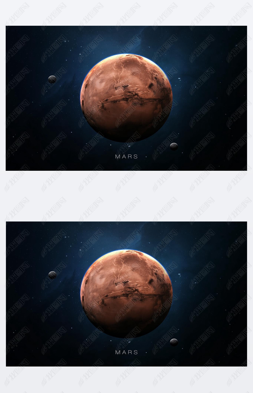 火星高分辨率3d图像显示了太阳系的行星这个图像元素由nasa提供