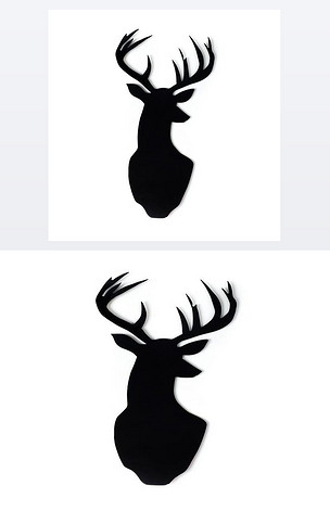 原创鹿的黑色剪影版权可商用