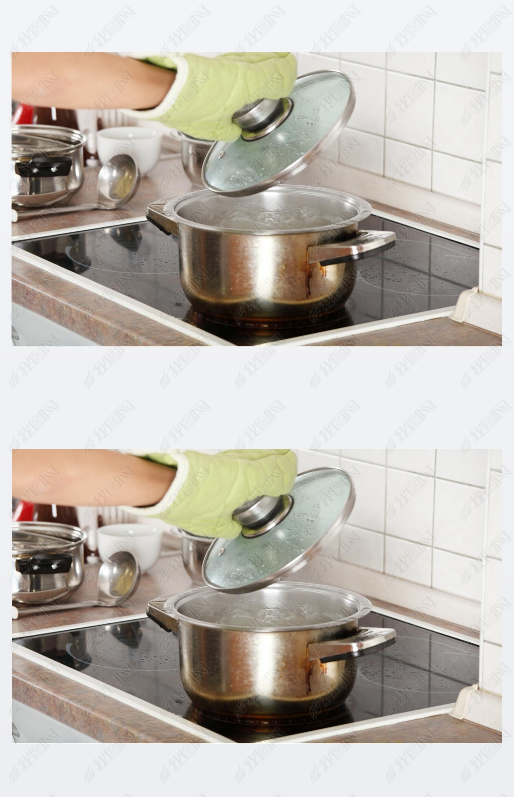 原创年轻女子煮在锅里的东西版权可商用