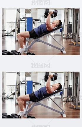 Chest workout on bench press