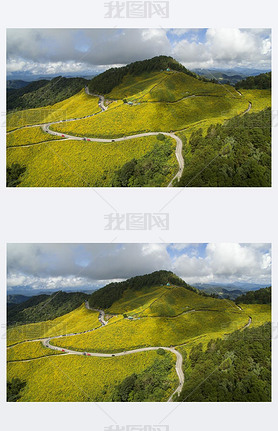 tung bua tong, mae hong son, aerial view.