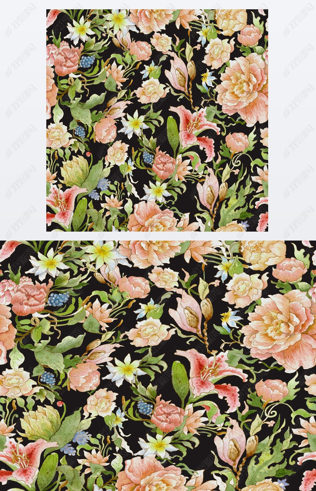 watercolor floral pattern