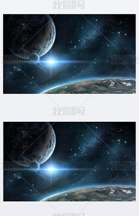 Planet Earth, Jupiter, beautiful coic illustrations, stars,