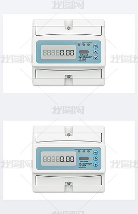 Modern electric meter, 3D rendering