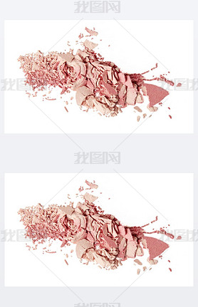 crumbled pink blush and powder 