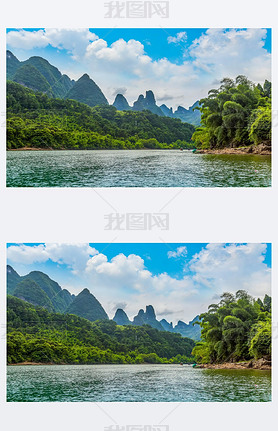 Guilin, Yangshuo, beautiful scenery of mountains and rivers