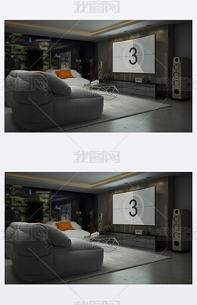 Interior of modern design room 3D rendering