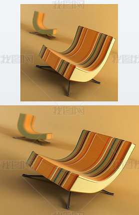 Modern armchair 3D rendering