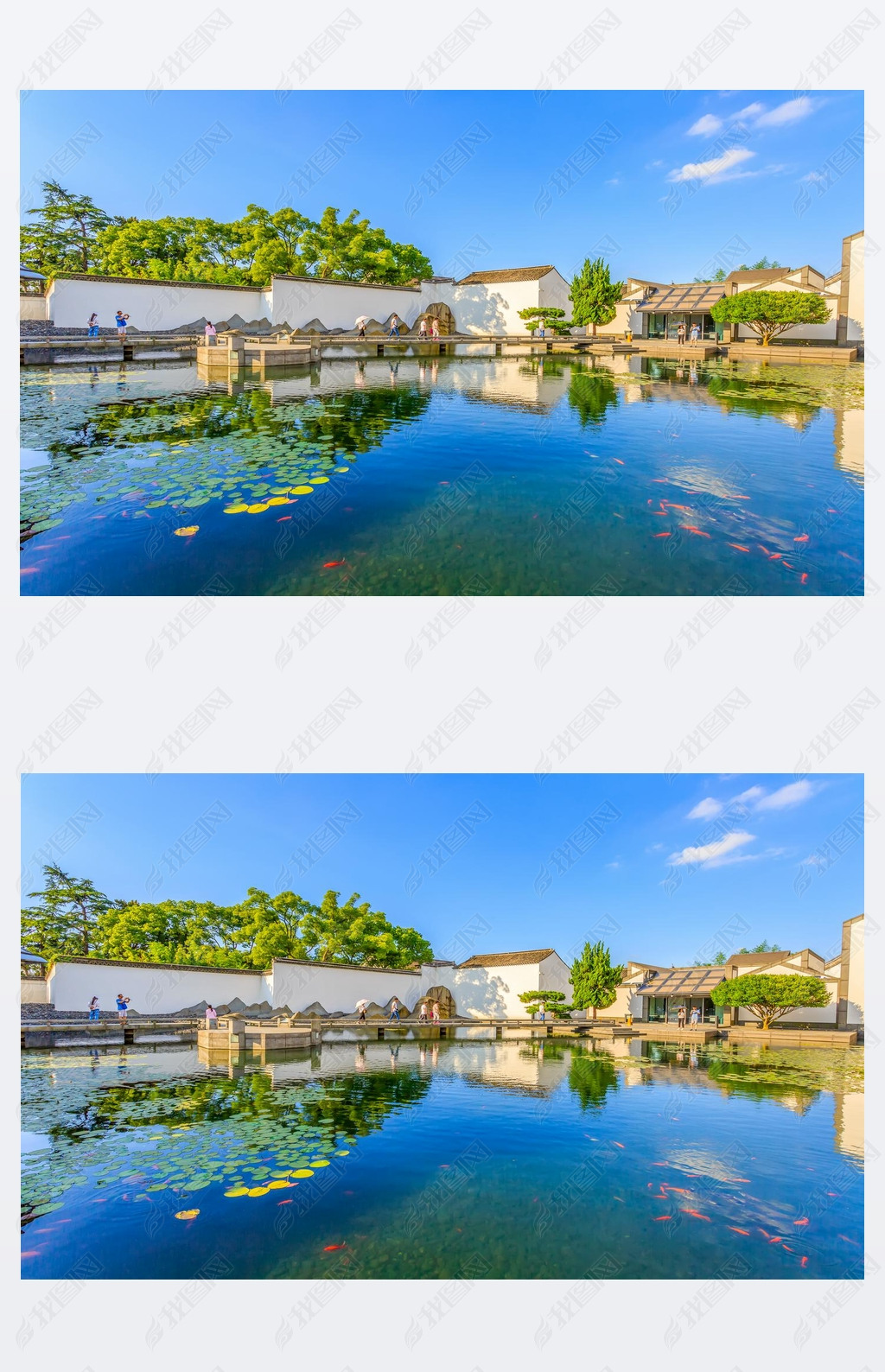 Suzhou gardens, Chinese city background