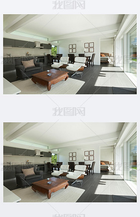 Modern living room furnished