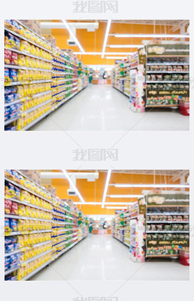 Abstract blur supermarket in derpartment store