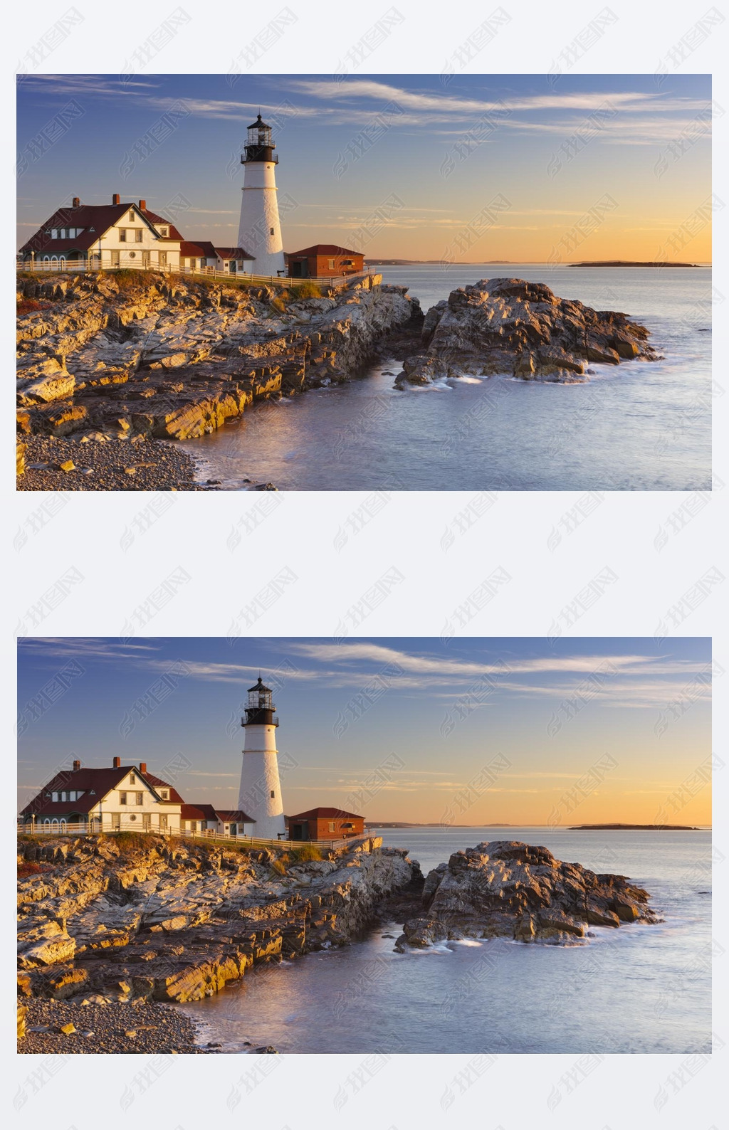 Portland Head Lighthouse, Maine, USA at sunrise