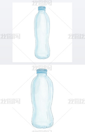 Plastic bottle, hand drawn illustration.