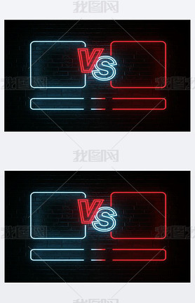 Versus Screen. Fight backgrounds competition. 3D rendering.