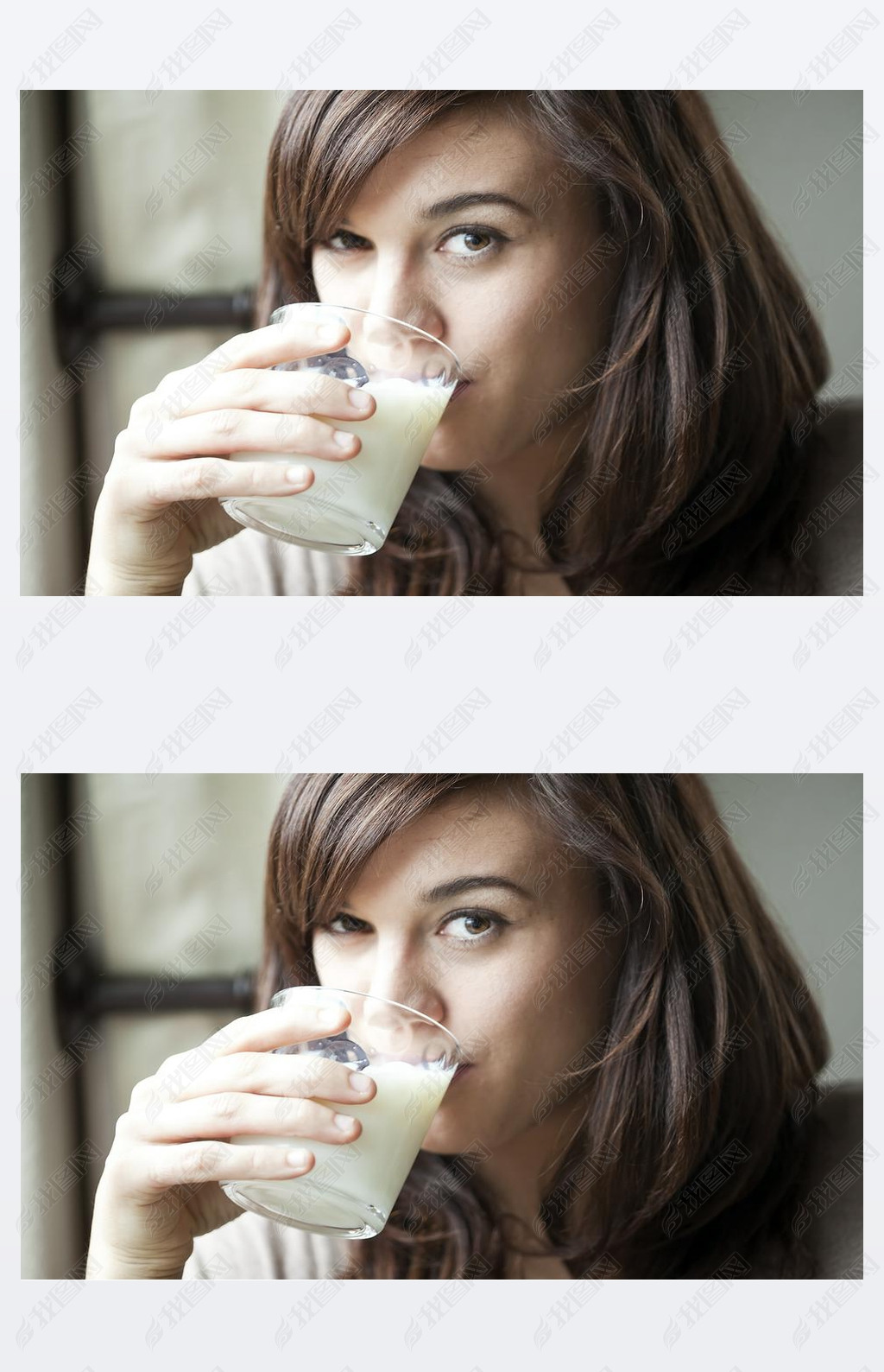 Young Woman Drinking Milk