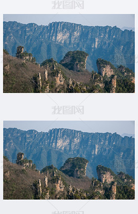 Hunan Zhangjiajie National Forest Park Tianzishan general rock peaks