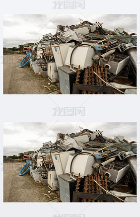 Pile of Scrap Metal for Recycling