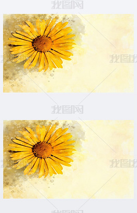 Yellow daisy: Dahlia: Watercolor style flower illustration for background, invitation card, birthday