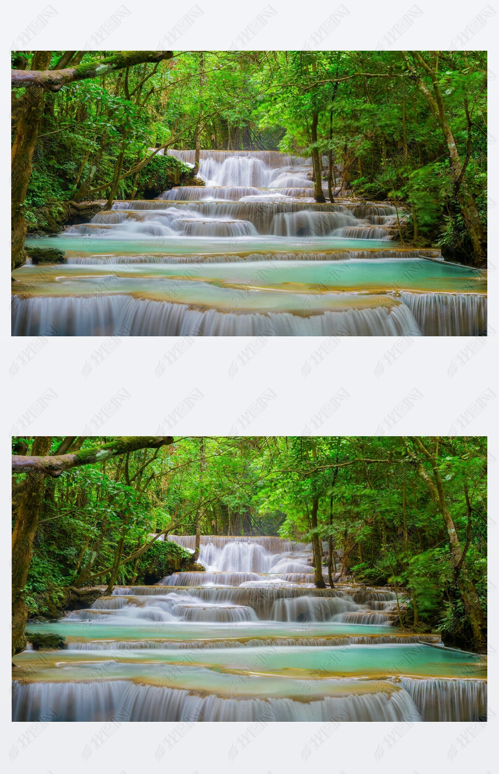 Huay Mae Khamin Waterfall. Nature landscape of Kanchanaburi dist