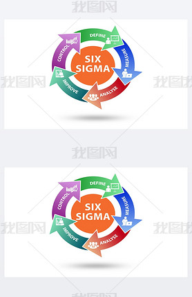 Six sigma illustration - lean management concept