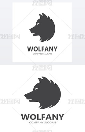 wolf and predator logo combination. Beast and dog symbol or icon. Unique wildlife and hunter logotyp