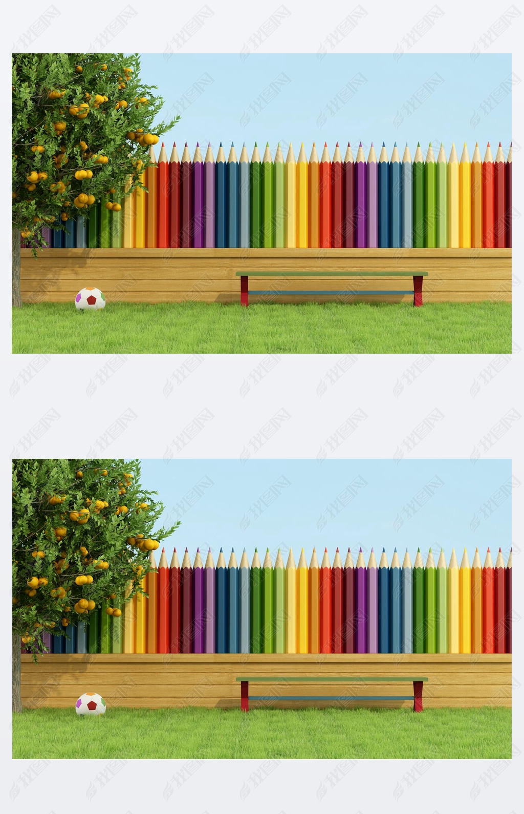 Colorful garden for children