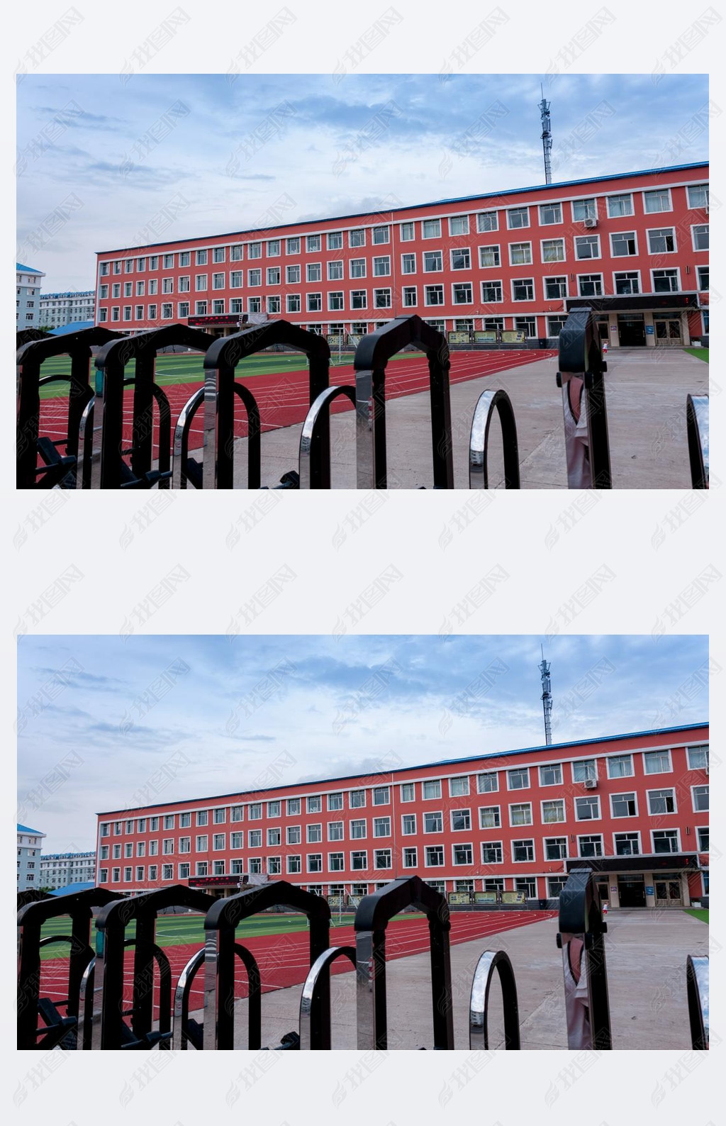 China, Heihe, July 2019school building, streets of the Chinese city of Heihe in the summer