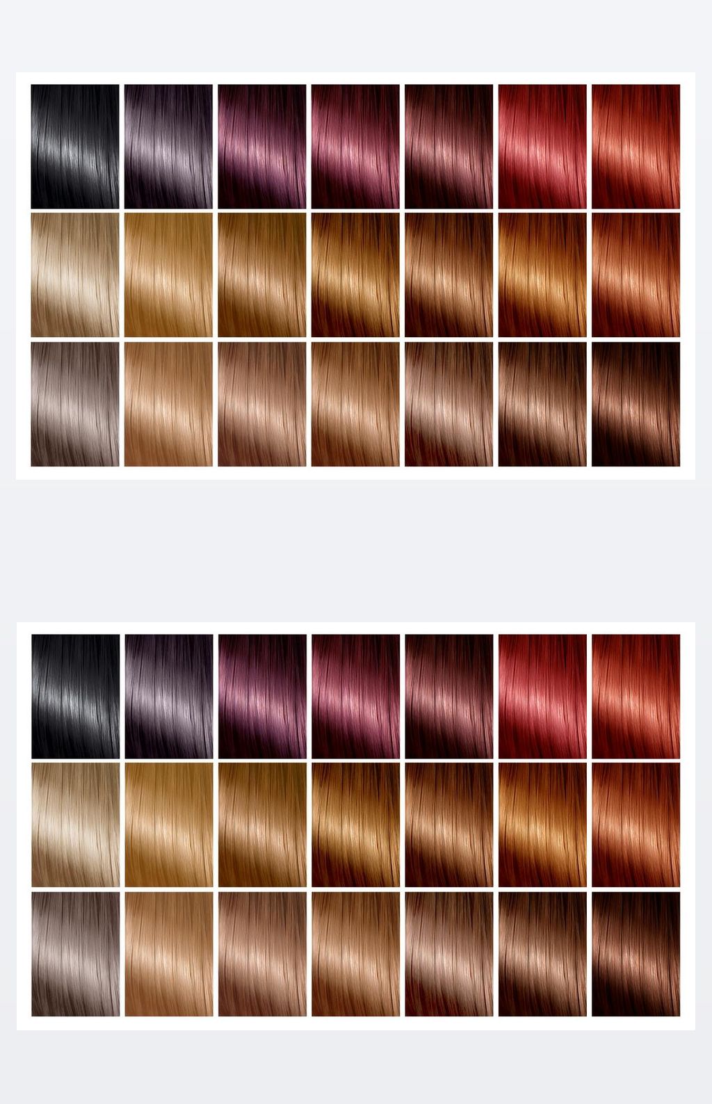 原创带有一系列色板的发色调色板色彩彩表版权可商用