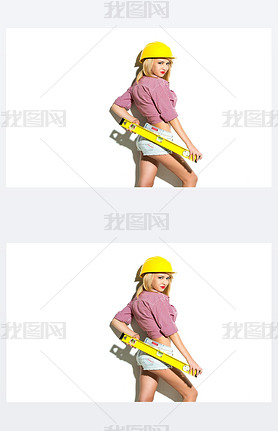 Concept for young y woman builder