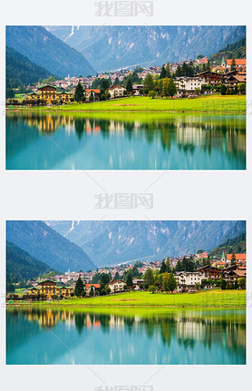 Mountain village in Auronzo di Cadore, Italy