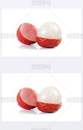 Litchi isolated on white background 