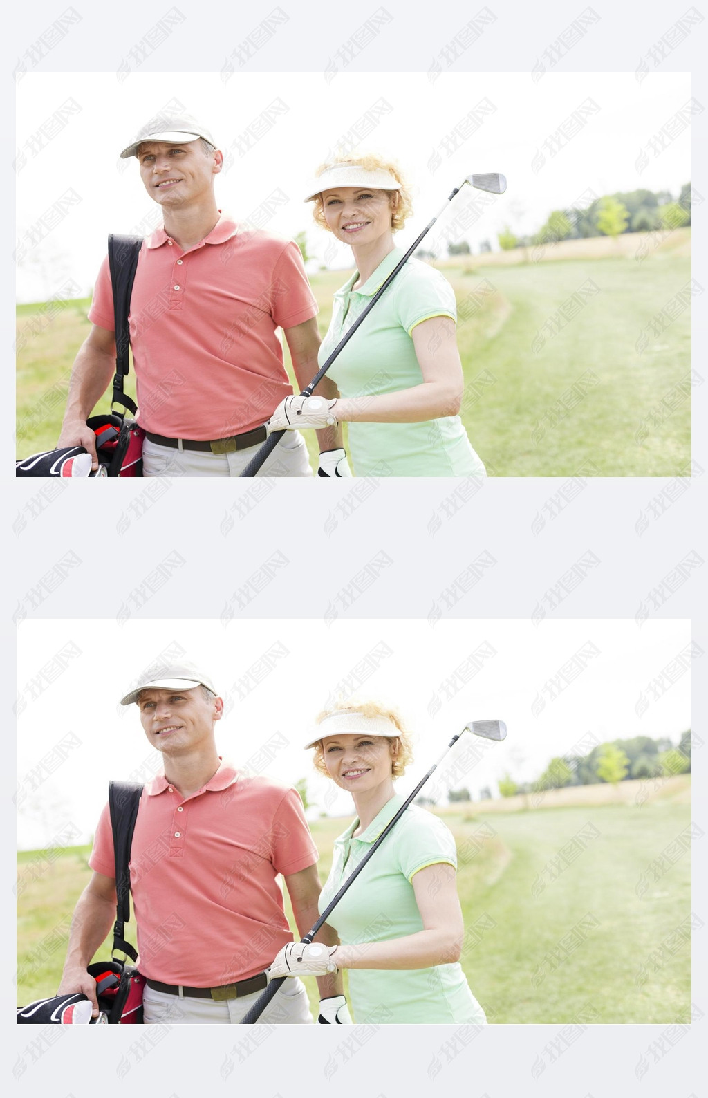 female friends standing at golf course