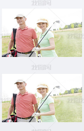 female friends standing at golf course