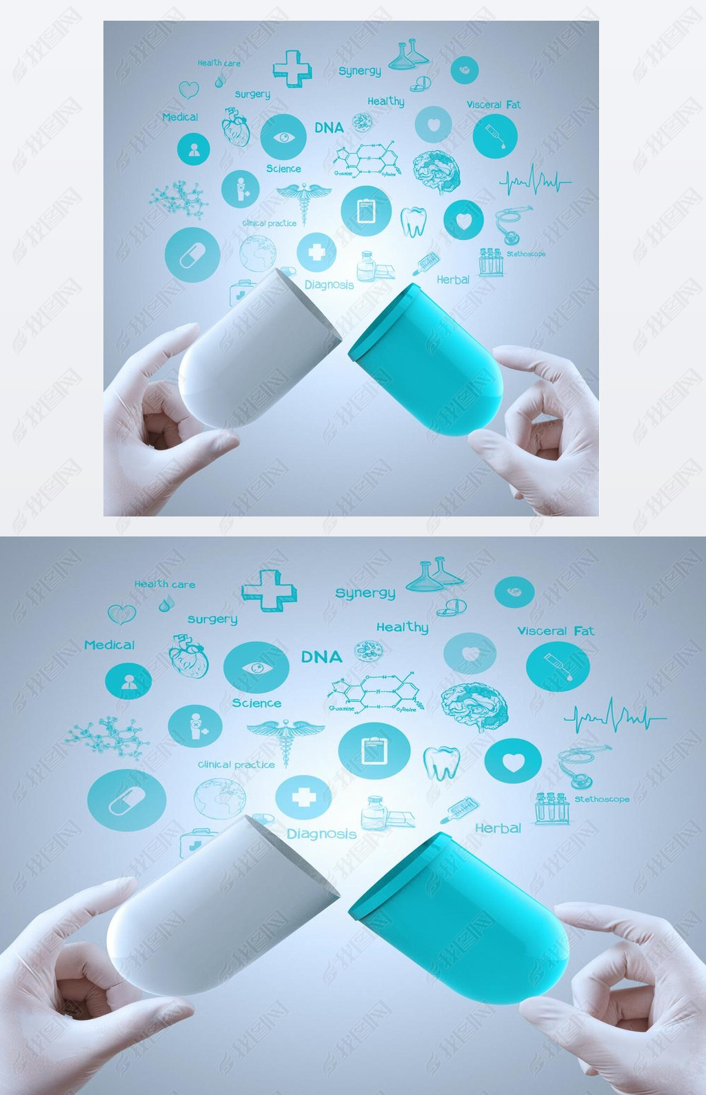 Medicine doctor hands holding capsule medicine