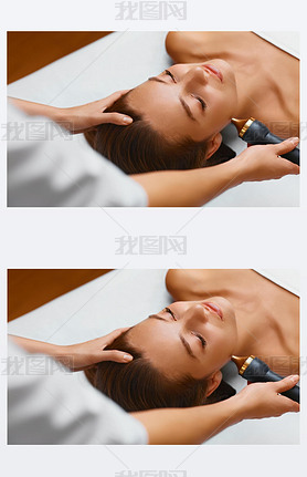 Face skin care treatment. Ultrasound citation procedures.