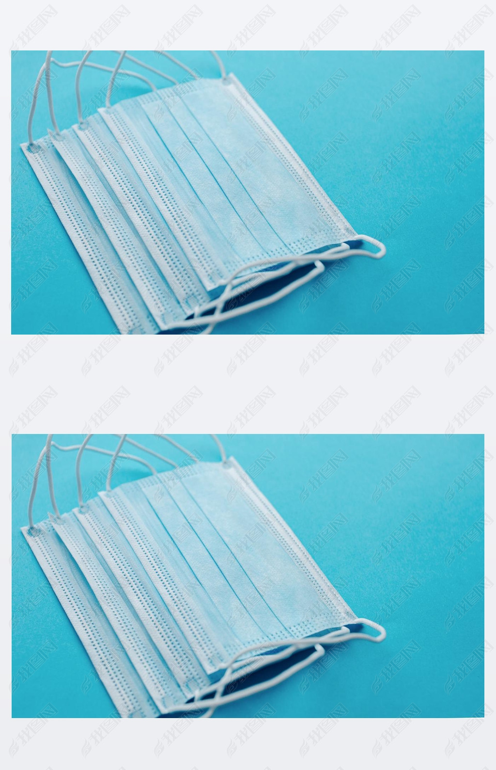 Medical mask, Medical protective masks on blue background. Disposable surgical face mask cover the m